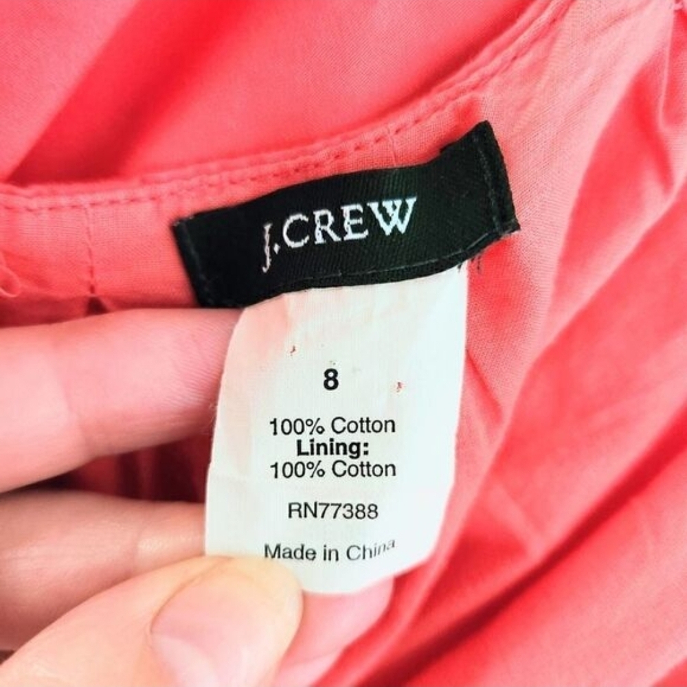 J. Crew VINTAGE Mini Dress Barbie Pink Cotton Twill, US Size 8 - Picture 4 of 5
